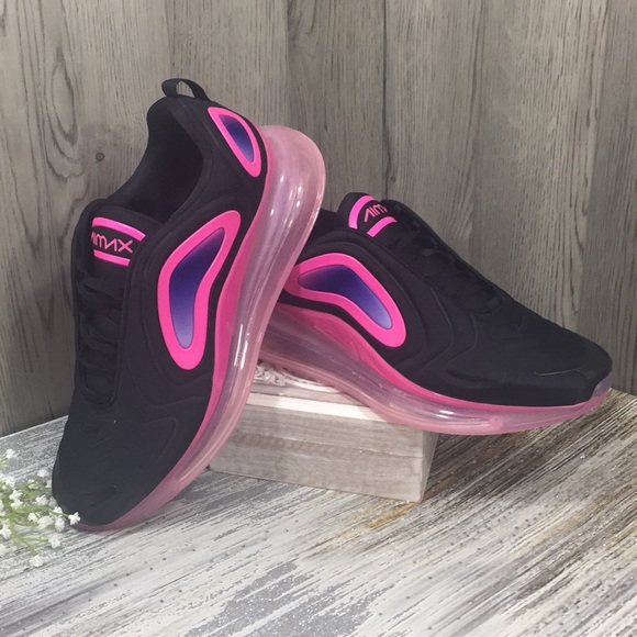 Nike Air Max 720 black/black-pink blast Men’s Shoe - Picture 2 of 8